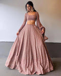 Blush Pink Embroidered Bridal Lehenga Set