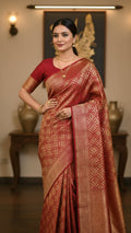 Royal Red Banarasi Silk Saree with Grand Zari Work